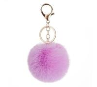 SMYTJSYC Lindo llavero de pompón de piel artificial esponjosa, llavero para mujer, bolso de mano, 20-aproximadamente 8 cm