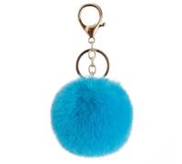 SMYTJSYC Lindo llavero de pompón de piel artificial esponjosa, llavero para mujer, bolso de mano, 27, aproximadamente 8 cm