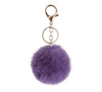 SMYTJSYC Lindo llavero de pompón de piel artificial esponjosa, llavero para mujer, bolso de mano, llavero de bola de pelo de 25, aproximadamente 8 cm