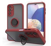 SMYTU Funda para Samsung Galaxy A14 4G / 5G,Carcasa Matt PC Half Transparente con Flexible TPU Anti-Choque,Anillo Soporte de 360 Grados para Samsung Galaxy A14 4G / 5G - Rojo