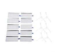 SMZhomeone 10 filtros 6 cepillos laterales Kit de piezas de aspiradora para Tefal para X-Plorer Serie 75 Cuidado total Rg7687 Rg7687Wh Limpiador robótico, ABS, reemplazo para limpieza