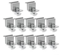 SMZhomeone 12 abrazaderas de montaje de panel solar, soportes de techo ajustables para marcos de 30-50 mm, fuerte resistencia a la intemperie, aleación de aluminio, plata para techo del hogar (A 12