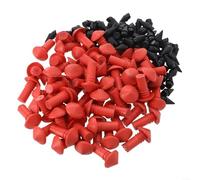 SMZhomeone 180 piezas de insertos de reparación de neumáticos en forma de hongo, kit de goma de plástico rojo y negro con herramientas de aguja de rasper para una rápida fijación de pinchazos en coche
