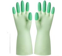 SMZhomeone 2 pares de guantes extendidos de goma de látex para lavavajillas de 31 cm de grosor, impermeables, antideslizantes, palma texturizada, para limpieza de cocina, cuidado del cabello, manejo