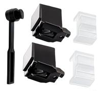 SMZhomeone 2 piezas ATN3600LE Lápiz capacitivo de repuesto para tocadiscos Audio-Technica AT-LP60X LP60 PL300 con cepillo negro fibra de carbono vinilo amantes de la música