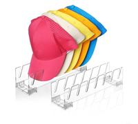 SMZhomeone 2 soportes de exhibición de acrílico para sombreros de sol de béisbol Protección UV Organizador a prueba de polvo transparente 29x79x76cm Home Retail Store (2)