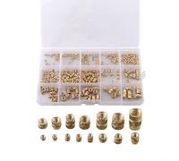 SMZhomeone 300 tuercas de inserción roscadas de latón M2 M25 para M3 M5 M6 Juego de calor moleteado para impresora 3D, piezas de plástico, montaje electrónico, oro