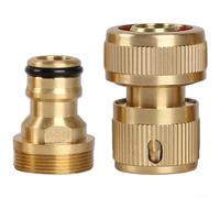 SMZhomeone Adaptador de grifo de fregadero de latón con conexión rápida para manguera de agua, tubería de lavadora, rosca doble de 24 mm/22 mm, anillos de sellado a prueba de fugas, construcción de