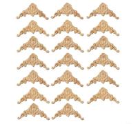 SMZhomeone Apliques de madera tallados con flores para muebles, armarios, puertas y espejos, molduras decorativas de 8 cm x 8 cm, decoración de pared de estilo europeo (20 piezas)