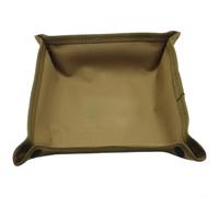 SMZhomeone Bandeja de almacenamiento cuadrada plegable portátil, tela Oxford 900D, organizador ligero para camping, senderismo, picnic, hogar, viajes, caqui, 25 x 25 cm (S-caqui)