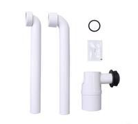 SMZhomeone Bend - Drenaje de fregadero de 90 grados, sellado de agua, antiolor, para Geberit con trampa para el cabello, material PP, blanco, 35 x 48 x 30 cm, renovación de baño (90°)