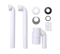 SMZhomeone Bend - Drenaje para lavabo (90 grados, sellado de agua, antiolor, para Geberit, con trampa para el pelo, material PP, blanco, 35 x 48 x 30 cm, renovación de baño (45°)