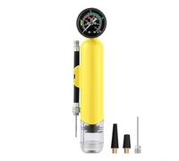 SMZhomeone Bomba de aire MINI con manómetro de 14 bar para baloncesto, fútbol, voleibol, inflador portátil ABS resistente al desgaste para deportes al aire libre, azul (amarillo)