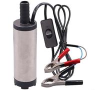 SMZhomeone Bomba de transferencia sumergible portátil de 12 V 24 V CC, motor de cobre puro de alto flujo para agua diesel, vino, movimiento rápido de fluido, aleación de aluminio plateado (A)