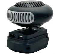 SMZhomeone Calentador de batería portátil de modo dual de aire frío caliente de 18 V 20 V ventilador inalámbrico con puertos USB silencioso de bajo ruido ABS rojo negro para taller campamento (B)