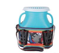SMZhomeone Cesta de pescado de plástico con correa para el hombro, conos interiores a prueba de escape para pesca de agua dulce, creel portátil para anguilas, lochas azul, 32 x 26 x 13 cm (D)