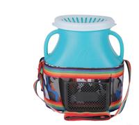 SMZhomeone Cesta de pescado de plástico con correa para el hombro, conos interiores a prueba de escape para pesca de agua dulce, creel portátil para anguilas, lochas azul, 32 x 26 x 13 cm (C)