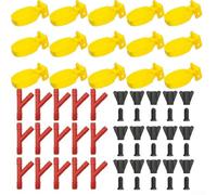 SMZhomeone Comedero automático de agua para pájaros, fuente de plástico para palomas, codorniz, pájaros pequeños, aves de corral, amarillo, 4,5 x 9 cm (juego de 15 piezas)