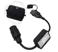 SMZhomeone Convertidor de luz de remolque 7 pines redondo europeo conector de vehículo a 4 vías plano nosotros adaptador de remolque con cubierta antipolvo, combina señales de parada y giro para