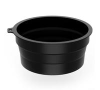SMZhomeone Cuenco de baño de silicona con bandeja integrada para terapia de frío y alivio de la hinchazón, plegable, 10 cm (negro)