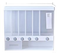SMZhomeone Dispensador de arroz con múltiples compartimentos, 10 L, gran capacidad, para montaje en pared, para frijoles, soja, espaguetis, organizador de cocina a prueba de humedad