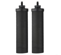 SMZhomeone Elemento de filtro de agua de carbón activado con cáscara de coco natural de carbono para acampar al aire libre y senderismo, paquete de 2 unidades negro de 2.25 x 9.75 pulgadas