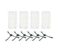 SMZhomeone Juego de 10 cepillos laterales y filtros para robot aspirador Medion MD 19500 19510 19511 19900 piezas de limpieza de alta iltros de limpieza profunda de alfombras de repuesto