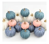 SMZhomeone Juego de 16 calabazas artificiales de espuma decorativa mini cosecha otoño decoración del hogar adornos de exhibición para interiores y exteriores