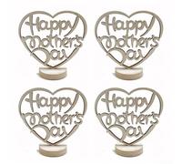 SMZhomeone Juego de 4 figuras colgantes de madera con inscripción "Happy Mother's Day", material de boj, tamaño compacto de 10,5 cm, ideal para decoración del hogar o festividades para mujeres
