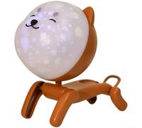 SMZhomeone Lámpara robótica de proyección estrellada para perro con luz nocturna giratoria de 360° y caja de sonido integrada, material de PC de polipropileno ABS, blanco, morado y marrón, adecuada