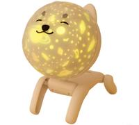 SMZhomeone Lámpara robótica de proyector de estrellas de perro con rotación de 360° y sonido integrado para luz nocturna de ensueño decoración de dormitorio blanco (blanco)