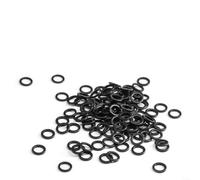 SMZhomeone Paquete de 100 anillos de pesca con mosca de acero inoxidable de 25 mm, conectores de baja visibilidad, borde liso para trucha, gris, salmón, crappie, pescadores de bluegill, color negro