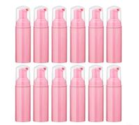 SMZhomeone Paquete de 12 botellas de espuma de 60 ml, dispensador de viaje de plástico para jabón, mousse, champú, contenedor portátil a prueba de fugas para gimnasio, hotel, baño, blanco (60 ml rosa)