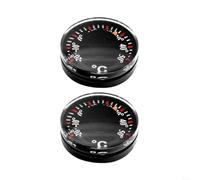 SMZhomeone Paquete de 2 mini termómetro de coche de alta precisión -20 °C a 70 °C impermeable plástico ABS compacto medidor de tablero para auto hogar refrigerador negro 2 x 2 cm (2 unidades)