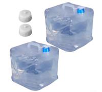 SMZhomeone Paquete de 2 recipientes de agua plegables con boquilla y asa de transporte, cubos plegables de LDPE de 5 L/10 L/15 L/20 L para acampar al aire libre, senderismo, picnics y suministro de