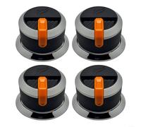 SMZhomeone Paquete de 4 pomos de parrilla de 58 mm de diámetro, piezas de repuesto de plástico resistente con anillos decorativos, control de temperatura fácil de instalar para cocinar barbacoa al