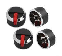 SMZhomeone Paquete de 4 pomos de parrilla de 58 mm de diámetro, piezas de repuesto de plástico resistente con anillos decorativos, control de temperatura fácil de instalar para cocinar barbacoa al