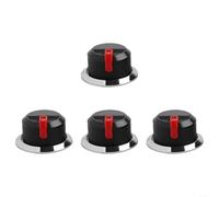 SMZhomeone Paquete de 4 pomos de parrilla de 58 mm de diámetro, piezas de repuesto de plástico resistente con anillos decorativos, control de temperatura fácil de instalar para cocinar barbacoa al