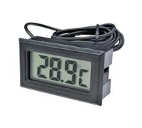 SMZhomeone Paquete de 6 termómetros digitales con sondas externas -50C a 110C Sensor impermeable de alta precisión para refrigeradores, congeladores, acuarios, blanco (negro)