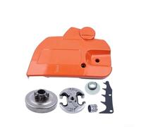 SMZhomeone Placa de guía de motosierra con cubierta deflectora y tambor de piñón de embrague para Husqvarna-440 445 450 445E 450E para una mayor e corte