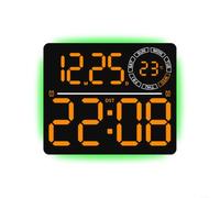SMZhomeone Reloj de pared digital LED con 8 colores y temporizador de cuenta regresiva, brillo automático, visualización de semana/temperatura, colgante o escritorio para sala de estar, oficina