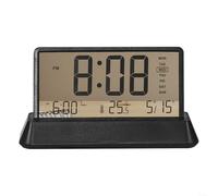 SMZhomeone Reloj despertador electrónico transparente con temperatura, fecha, semana, pantalla digital grande, función de repetición de 12/24 horas, pared de escritorio de plástico para oficina en