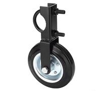 SMZhomeone Rueda giratoria de puerta resistente de 6 pulgadas con neumático de goma sólida y perno en U de acero ajustable, soporta 500 libras, se adapta a tubos de valla redonda de 1-5/8 a 2 pulgadas