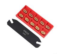 SMZhomeone SPB26-3 Herramienta de corte de ranurado de separación Hoja de 26 mm con 10 piezas GTN-3 SP300 Insertos de carburo recubiertos para operaciones de torno de acero