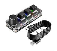 SMZhomeone Teclado mecánico compacto con almohadilla macro programable RGB de 3 teclas para un uso eficiente (es negro)