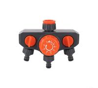 SMZhomeone Temporizador de agua automático de tres salidas para riego de jardín con válvulas independientes para un cuidado eficiente del césped y el patio, plástico, color negro (naranja)