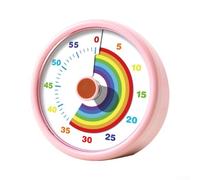 SMZhomeone Temporizador visual de cuenta regresiva para niños con diseño de arco iris, esferas de 60 minutos para aula, cocina, oficina o gimnasio, construcción portátil de ABS en morado, azul/rosa