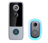 SMZhomeone Timbre inteligente WiFi con aplicación TUYA, audio bidireccional nocturno 720P, cámara de seguridad de movimiento resistente a la intemperie IP65 para entrada del hogar, color negro
