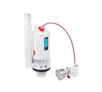 SMZhomeone Válvula de inodoro de doble descarga con botón con tubo de desbordamiento ajustable de 20 a 32 cm, botón pulsador chapado en espejo resistente al óxido para inodoros estándar de dos piezas