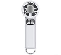 SMZhomeone Ventilador portátil de mano con refrigeración por hielo y flujo de aire turbo de 5 velocidades, cuerpo ABS, diseño compacto y ligero para viajes al aire libre, batería de 3 a 6 horas de